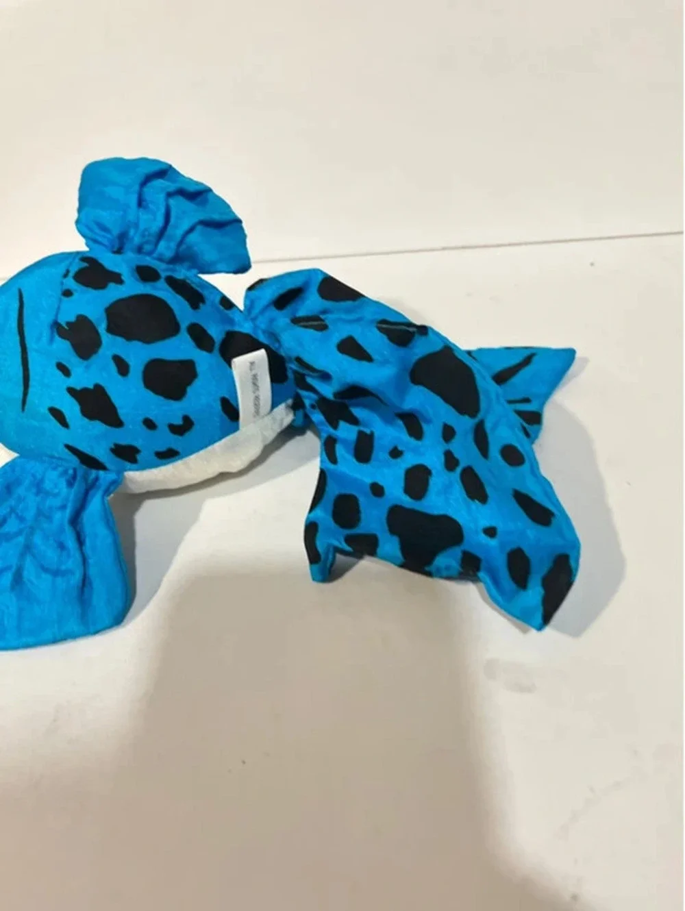 9” Blue Trigger Fish Black Dots Fish Plush Toy Animal Soft Stuffy